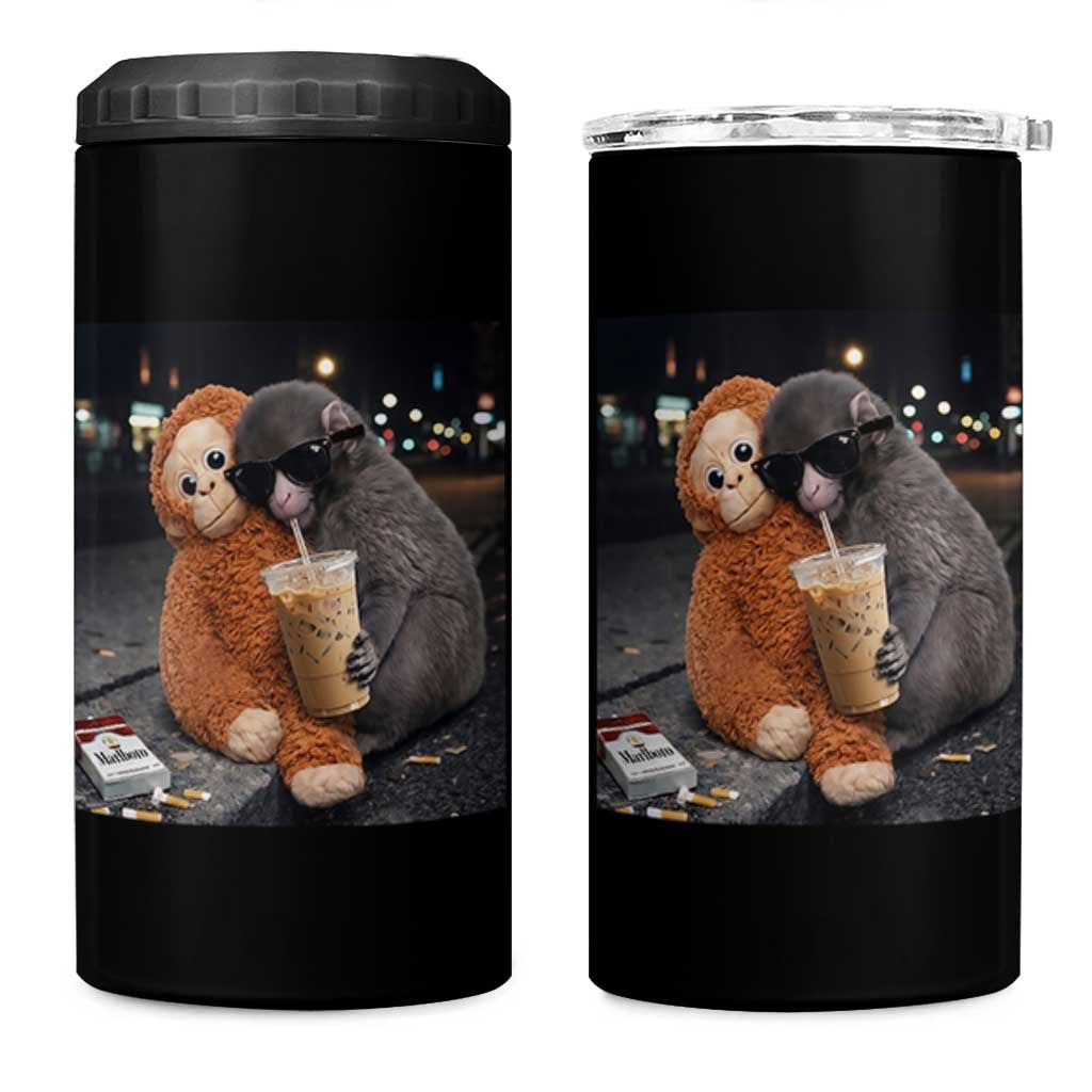 Punch Mokey 4 in 1 Can Cooler Tumbler Funny Drinking Diet Coke Sunglasses Street Meme