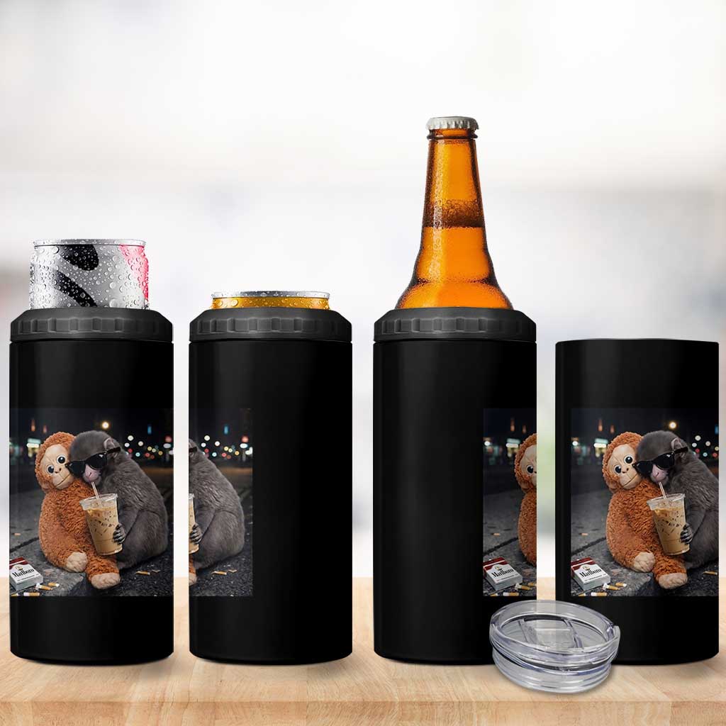 Punch Mokey 4 in 1 Can Cooler Tumbler Funny Drinking Diet Coke Sunglasses Street Meme