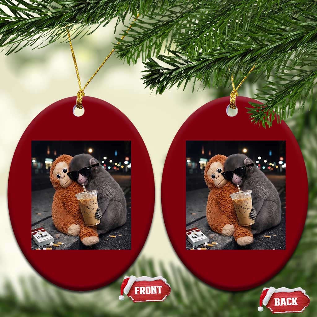 Punch Mokey Ceramic Ornament Funny Drinking Diet Coke Sunglasses Street Meme