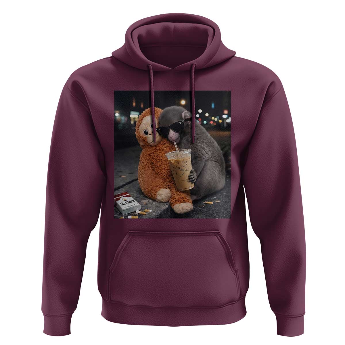 Punch Mokey Hoodie Funny Drinking Diet Coke Sunglasses Street Meme