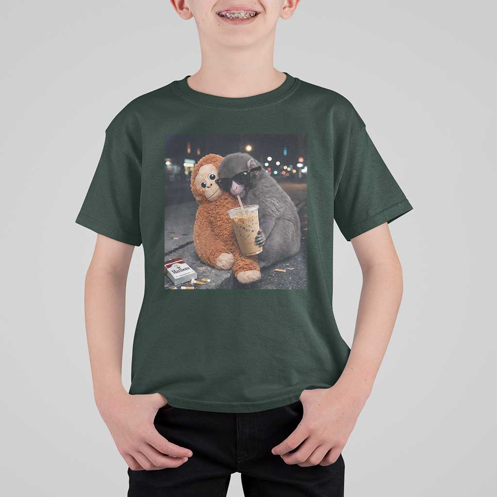 Punch Mokey T Shirt For Kid Funny Drinking Diet Coke Sunglasses Street Meme