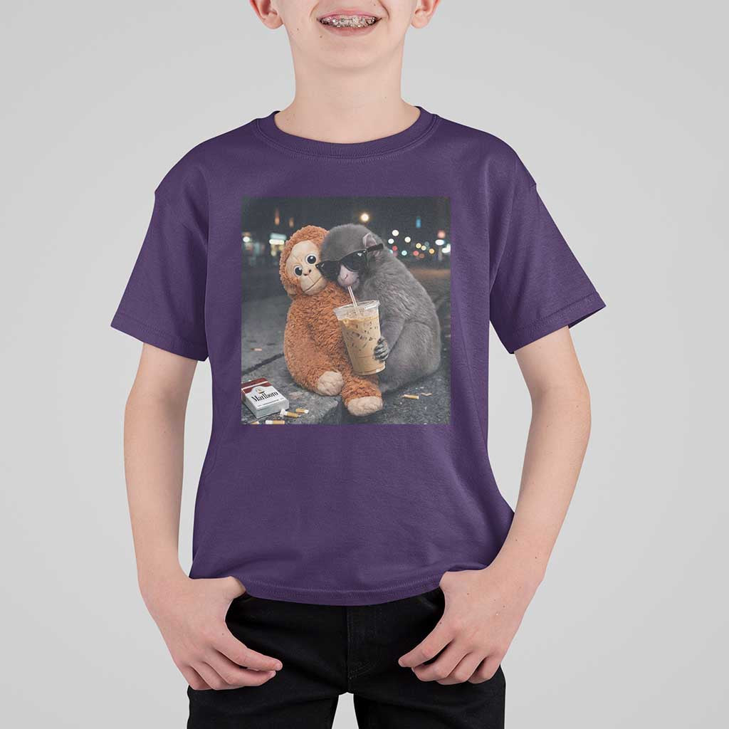 Punch Mokey T Shirt For Kid Funny Drinking Diet Coke Sunglasses Street Meme