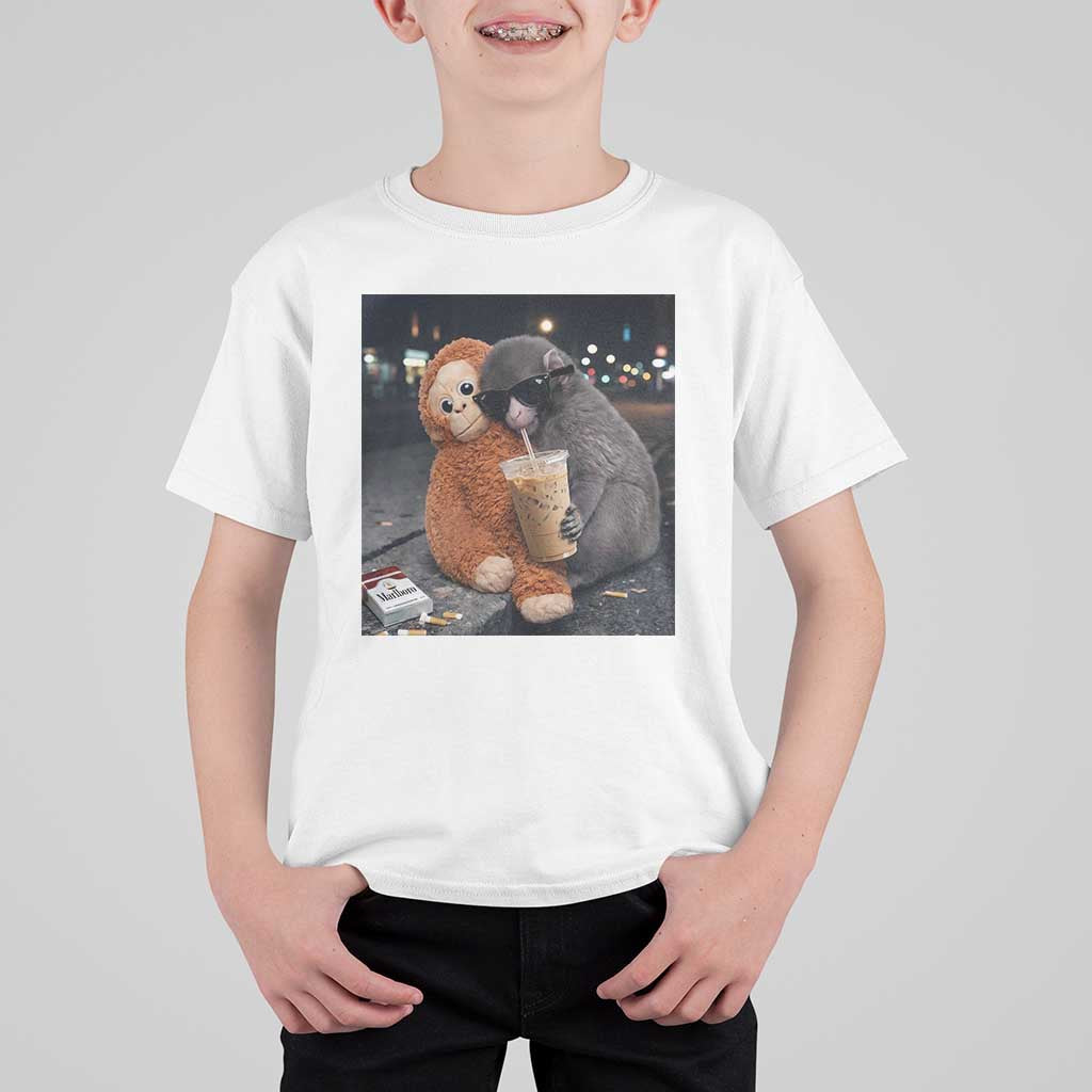 Punch Mokey T Shirt For Kid Funny Drinking Diet Coke Sunglasses Street Meme