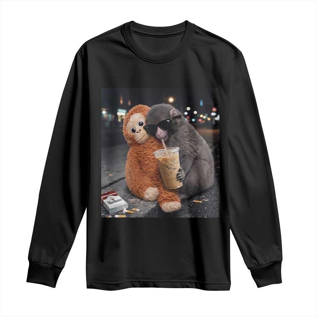 Punch Mokey Long Sleeve Shirt Funny Drinking Diet Coke Sunglasses Street Meme