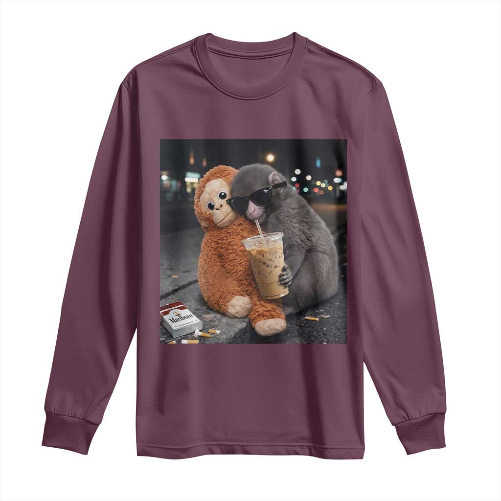 Punch Mokey Long Sleeve Shirt Funny Drinking Diet Coke Sunglasses Street Meme
