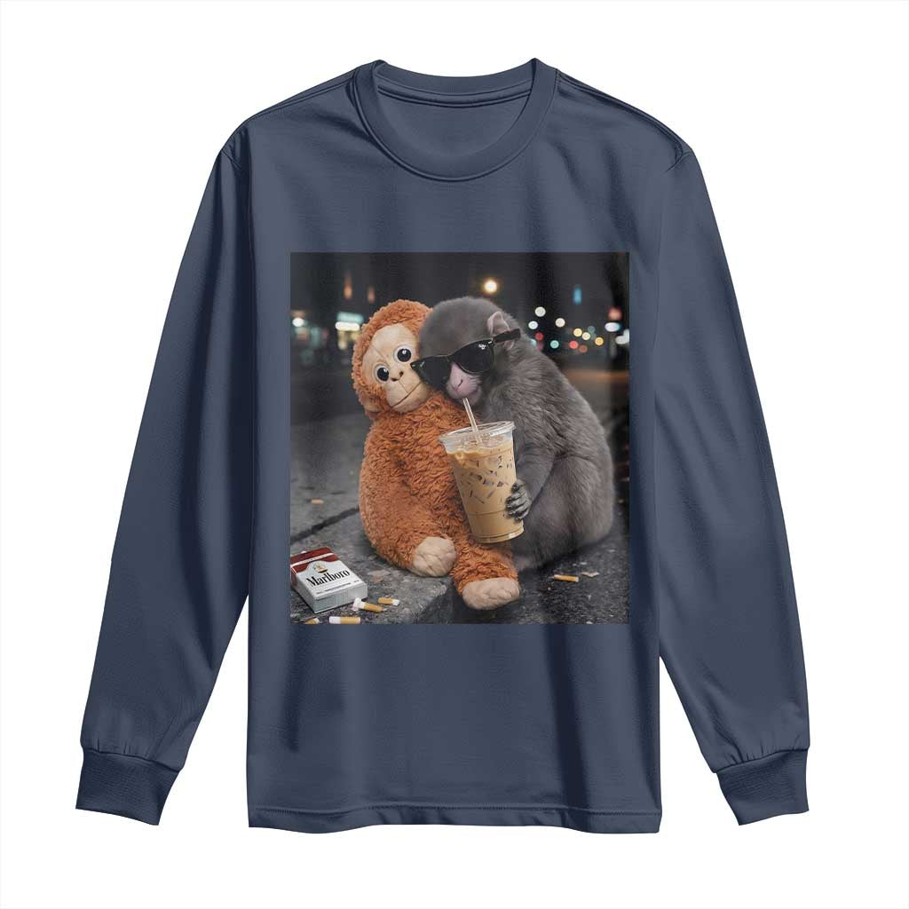 Punch Mokey Long Sleeve Shirt Funny Drinking Diet Coke Sunglasses Street Meme