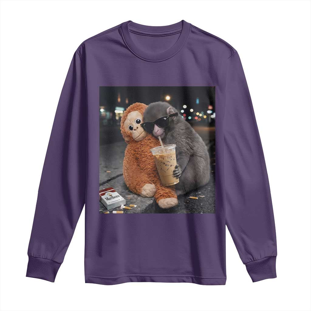 Punch Mokey Long Sleeve Shirt Funny Drinking Diet Coke Sunglasses Street Meme