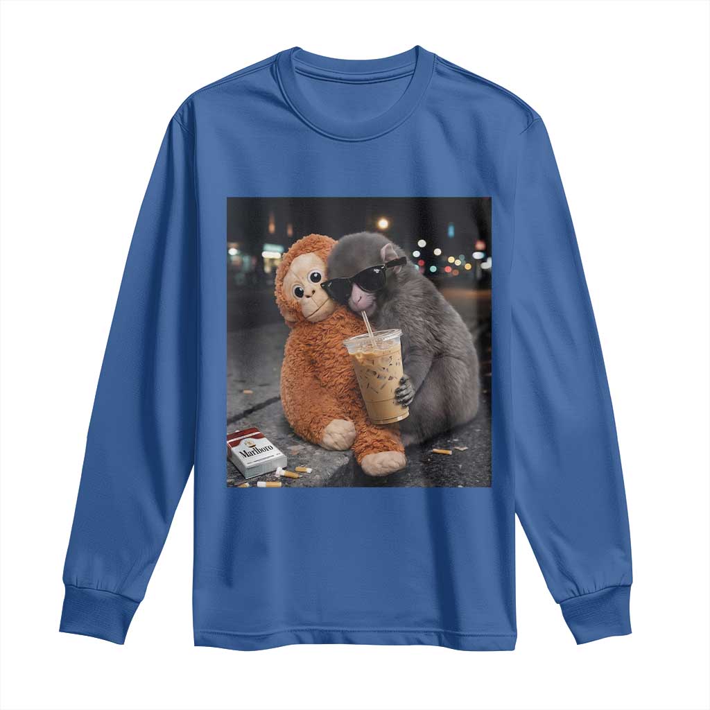 Punch Mokey Long Sleeve Shirt Funny Drinking Diet Coke Sunglasses Street Meme