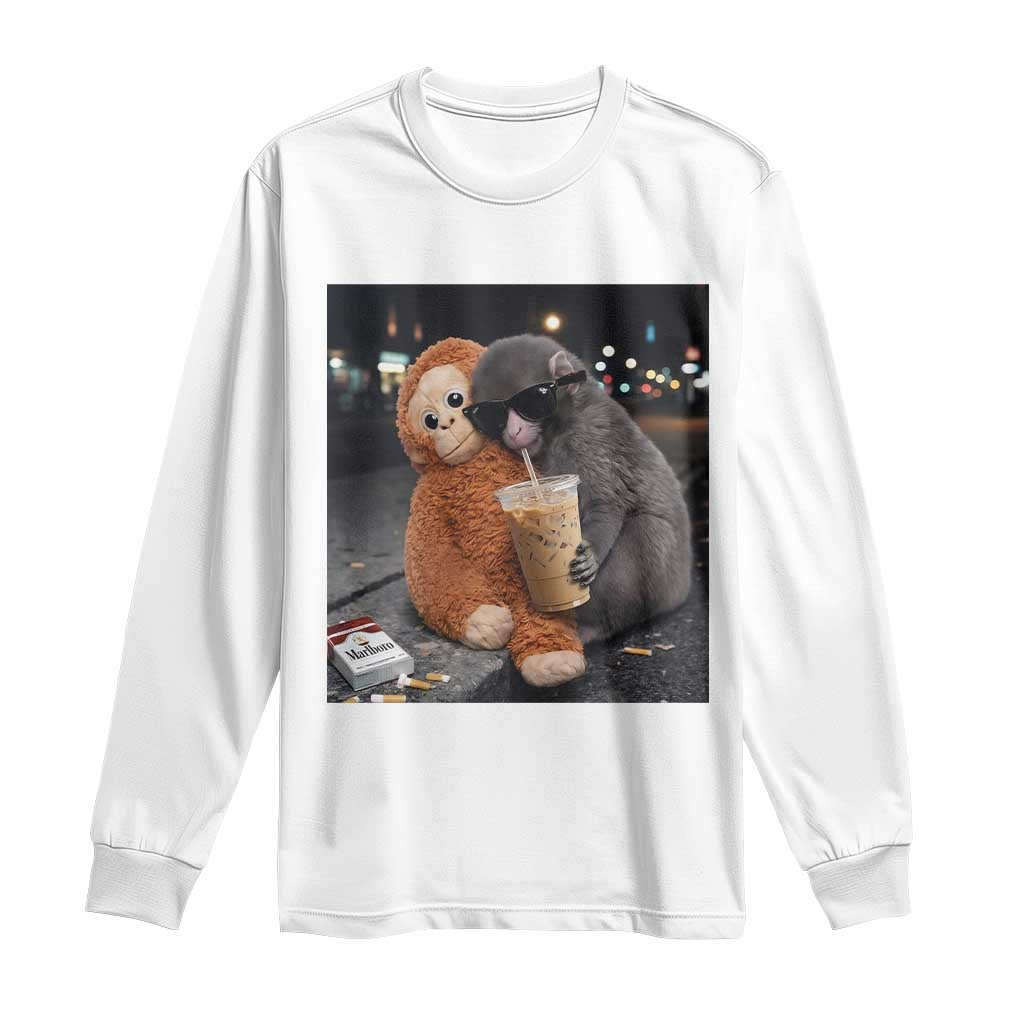 Punch Mokey Long Sleeve Shirt Funny Drinking Diet Coke Sunglasses Street Meme
