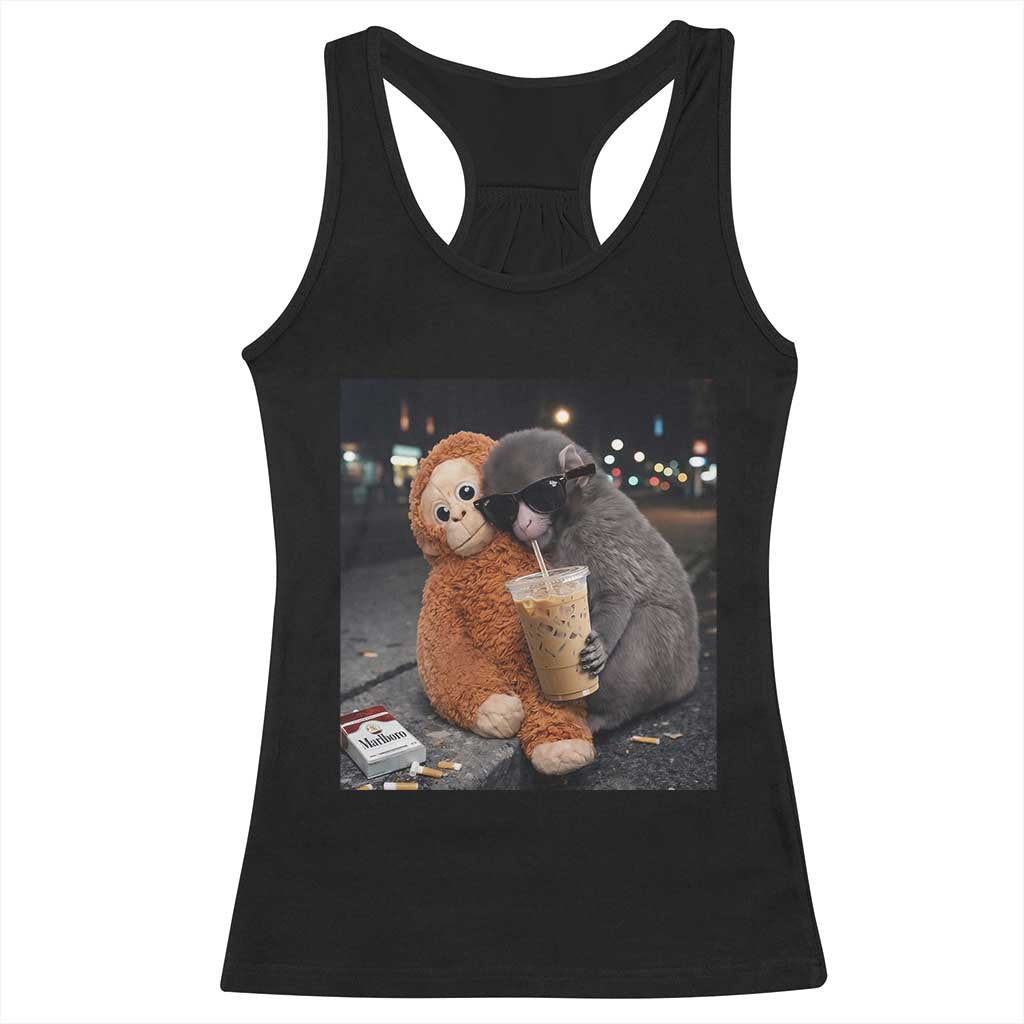 Punch Mokey Racerback Tank Top Funny Drinking Diet Coke Sunglasses Street Meme