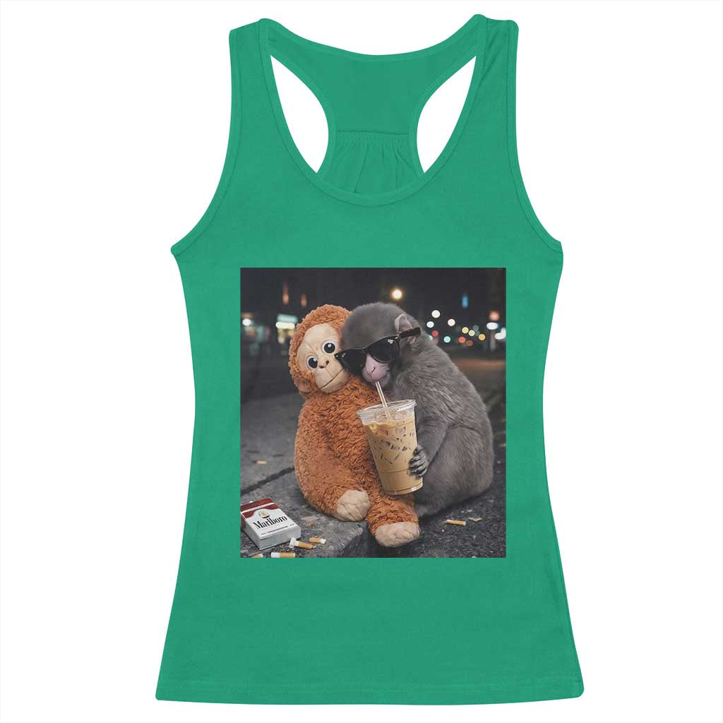 Punch Mokey Racerback Tank Top Funny Drinking Diet Coke Sunglasses Street Meme