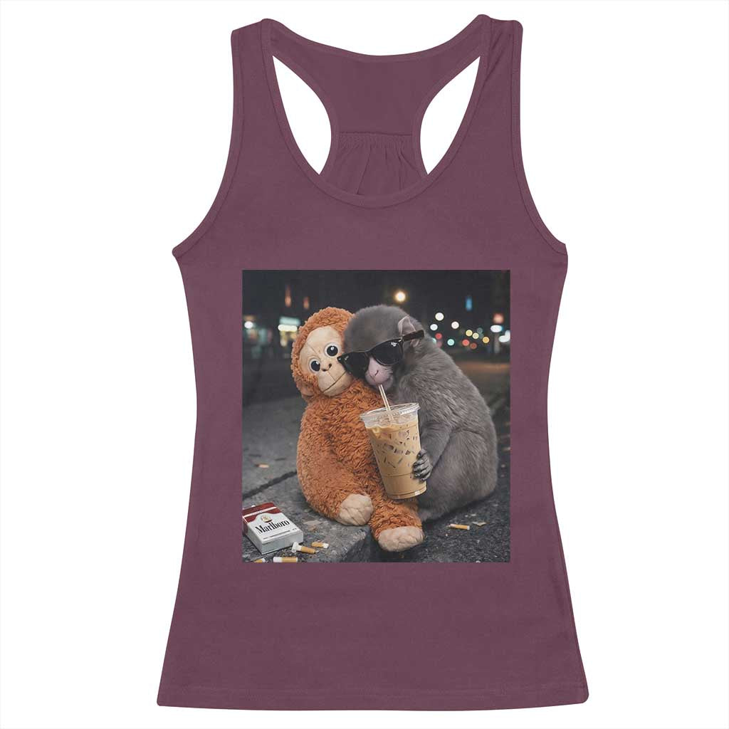 Punch Mokey Racerback Tank Top Funny Drinking Diet Coke Sunglasses Street Meme