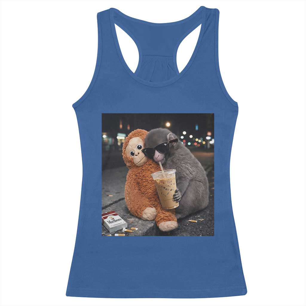 Punch Mokey Racerback Tank Top Funny Drinking Diet Coke Sunglasses Street Meme