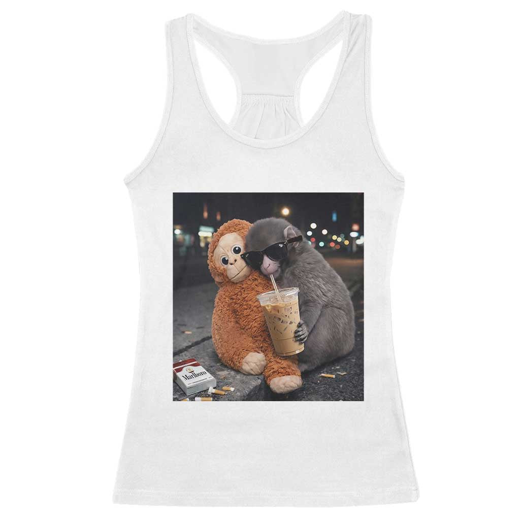 Punch Mokey Racerback Tank Top Funny Drinking Diet Coke Sunglasses Street Meme