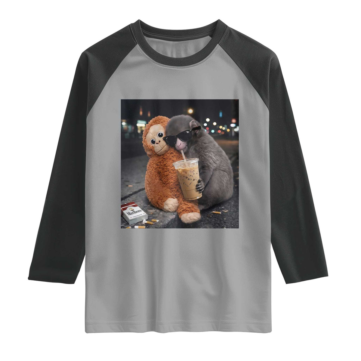 Punch Mokey Raglan Shirt Funny Drinking Diet Coke Sunglasses Street Meme