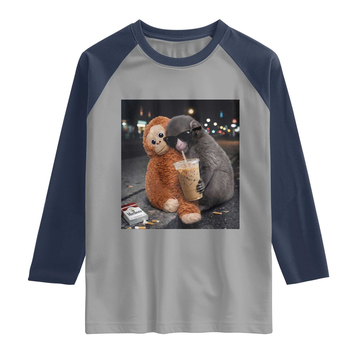 Punch Mokey Raglan Shirt Funny Drinking Diet Coke Sunglasses Street Meme
