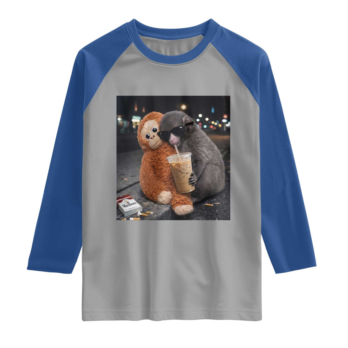 Punch Mokey Raglan Shirt Funny Drinking Diet Coke Sunglasses Street Meme