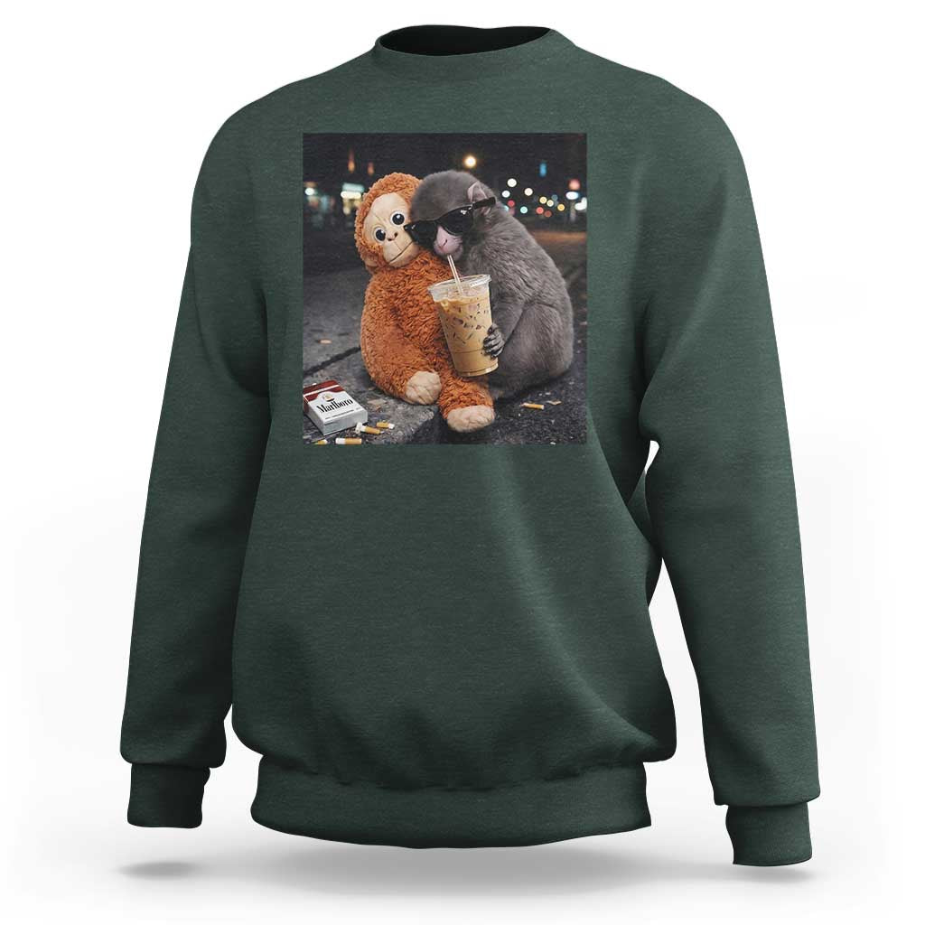 Punch Mokey Sweatshirt Funny Drinking Diet Coke Sunglasses Street Meme