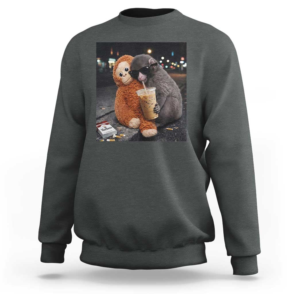 Punch Mokey Sweatshirt Funny Drinking Diet Coke Sunglasses Street Meme