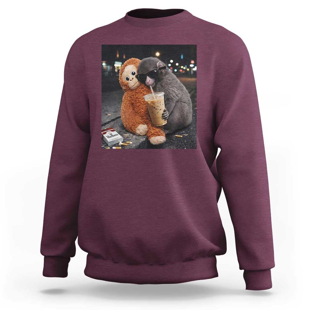 Punch Mokey Sweatshirt Funny Drinking Diet Coke Sunglasses Street Meme