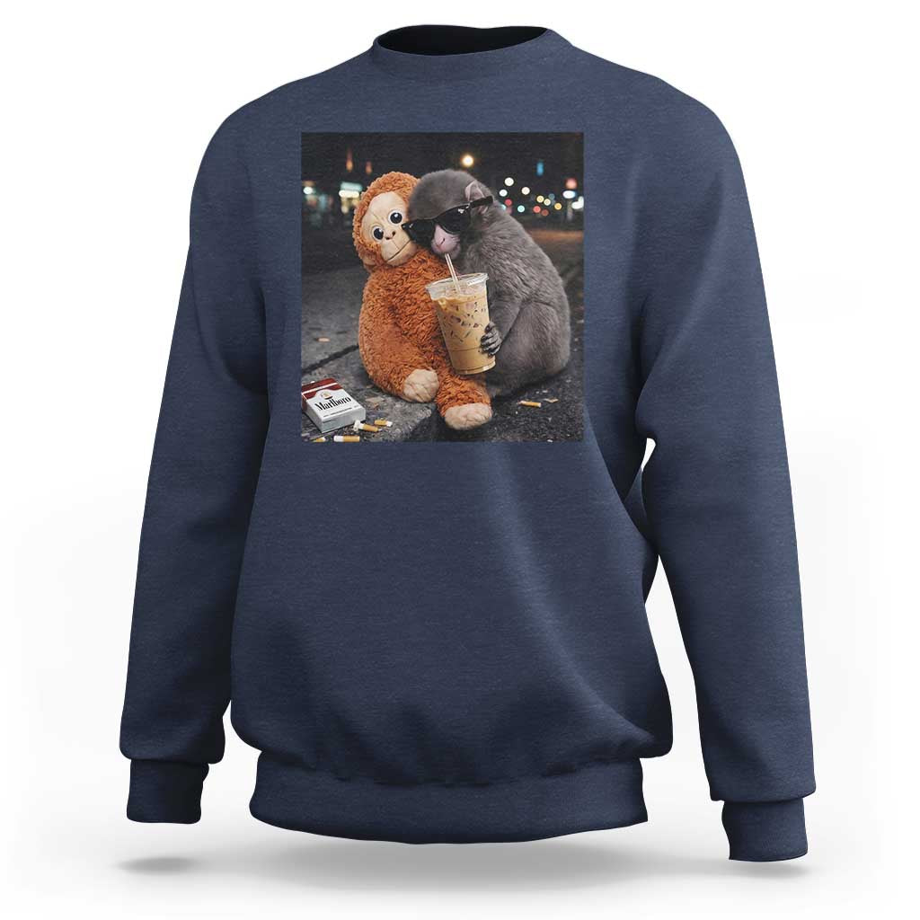 Punch Mokey Sweatshirt Funny Drinking Diet Coke Sunglasses Street Meme