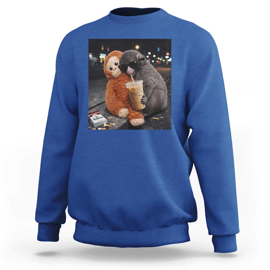 Punch Mokey Sweatshirt Funny Drinking Diet Coke Sunglasses Street Meme