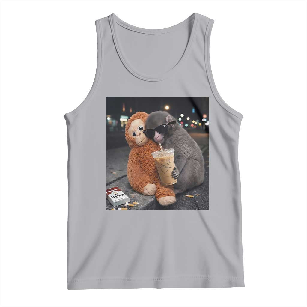 Punch Mokey Meme Tank Top Funny Drinking Iced Coffee Sunglasses Street TS14