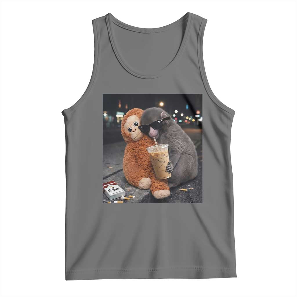 Punch Mokey Meme Tank Top Funny Drinking Iced Coffee Sunglasses Street TS14
