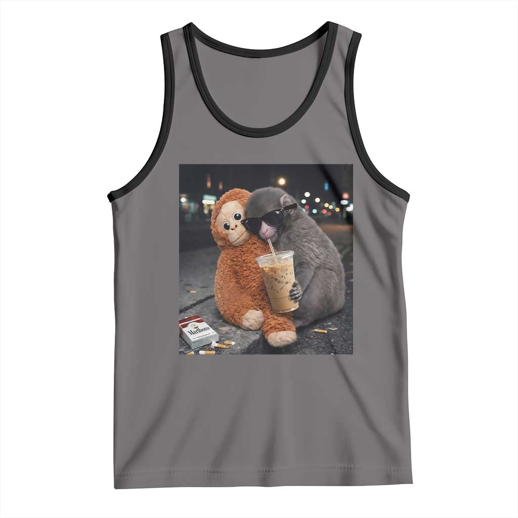Punch Mokey Meme Tank Top Funny Drinking Iced Coffee Sunglasses Street TS14
