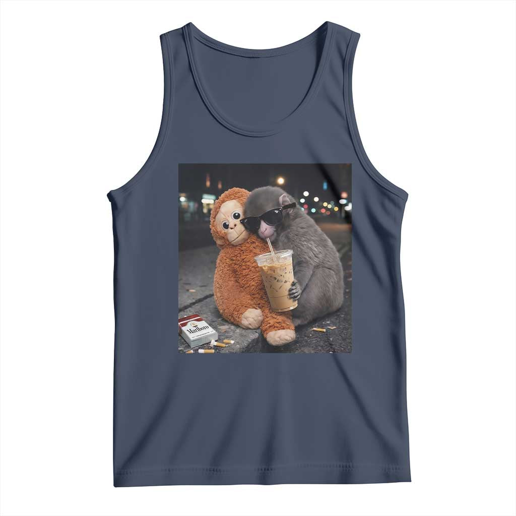 Punch Mokey Meme Tank Top Funny Drinking Iced Coffee Sunglasses Street TS14