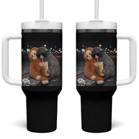 Punch Mokey Tumbler With Handle Funny Drinking Diet Coke Sunglasses Street Meme