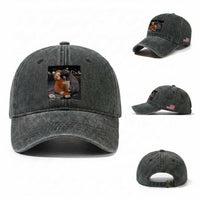 Punch Mokey Washed Cotton Baseball Cap Funny Drinking Diet Coke Sunglasses Street Meme