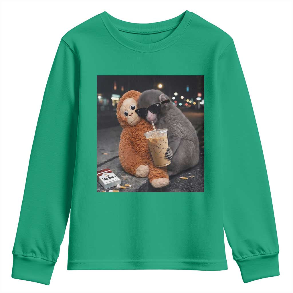 Punch Mokey Youth Sweatshirt Funny Drinking Diet Coke Sunglasses Street Meme