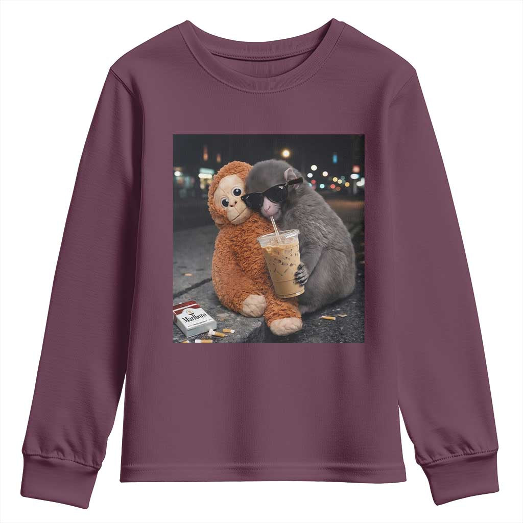 Punch Mokey Youth Sweatshirt Funny Drinking Diet Coke Sunglasses Street Meme