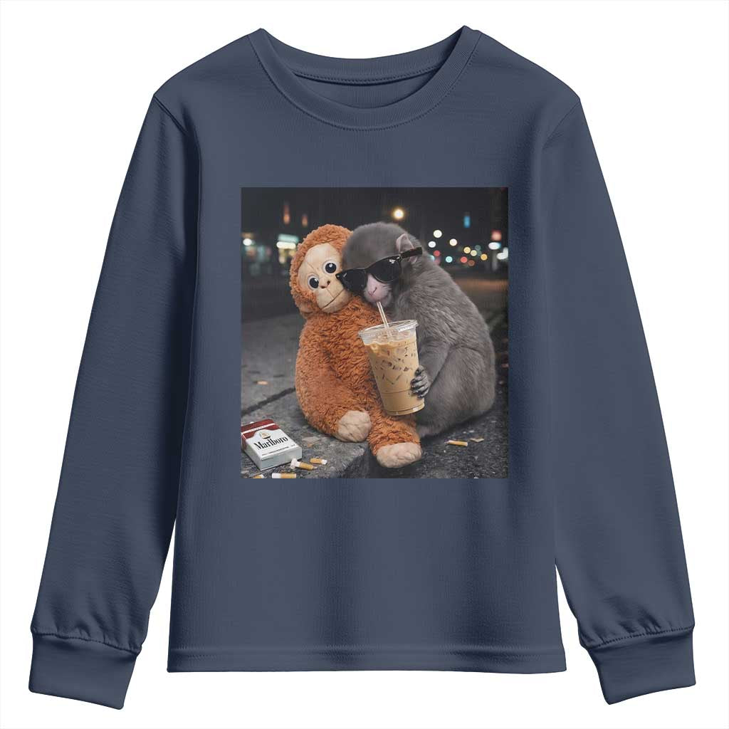 Punch Mokey Youth Sweatshirt Funny Drinking Diet Coke Sunglasses Street Meme