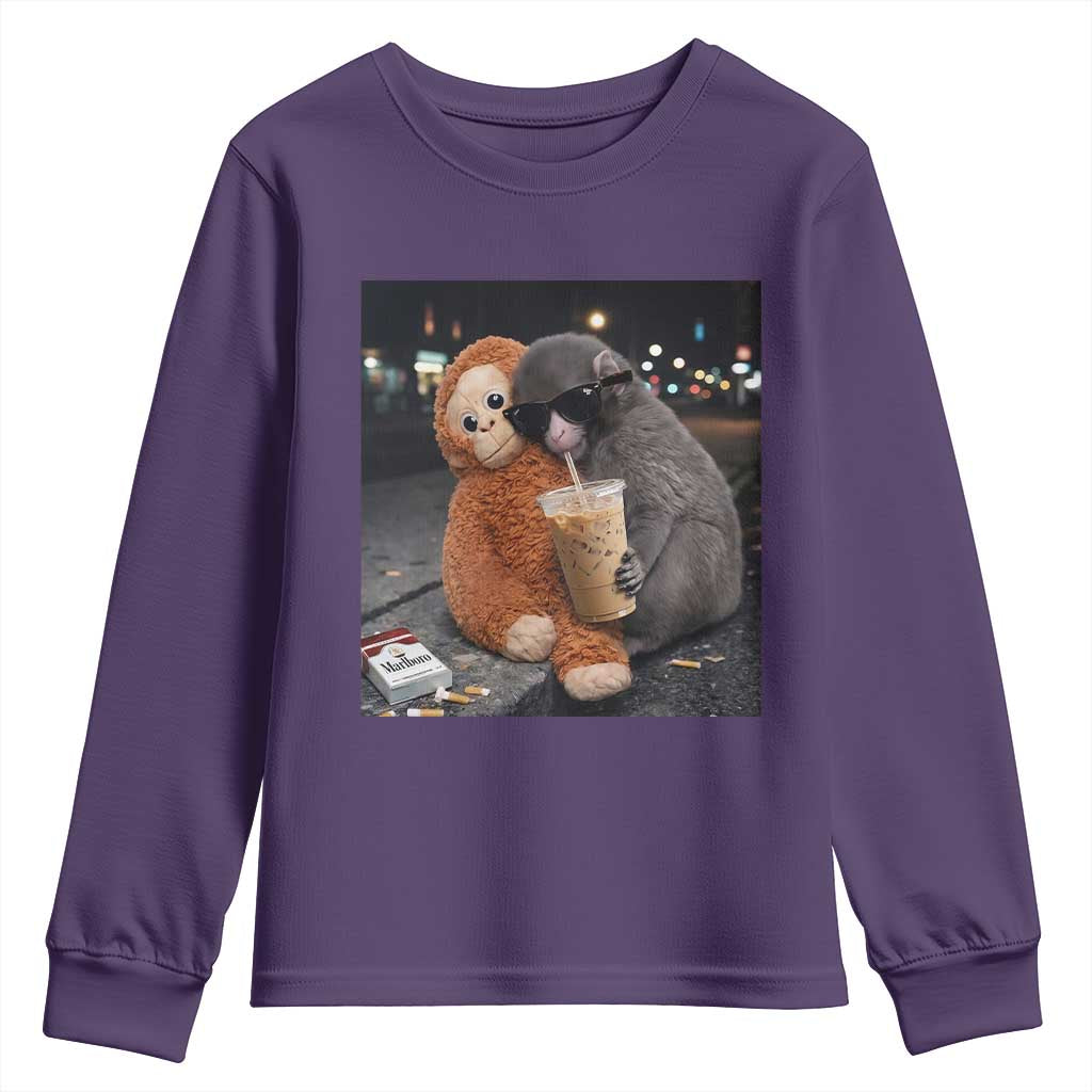 Punch Mokey Youth Sweatshirt Funny Drinking Diet Coke Sunglasses Street Meme
