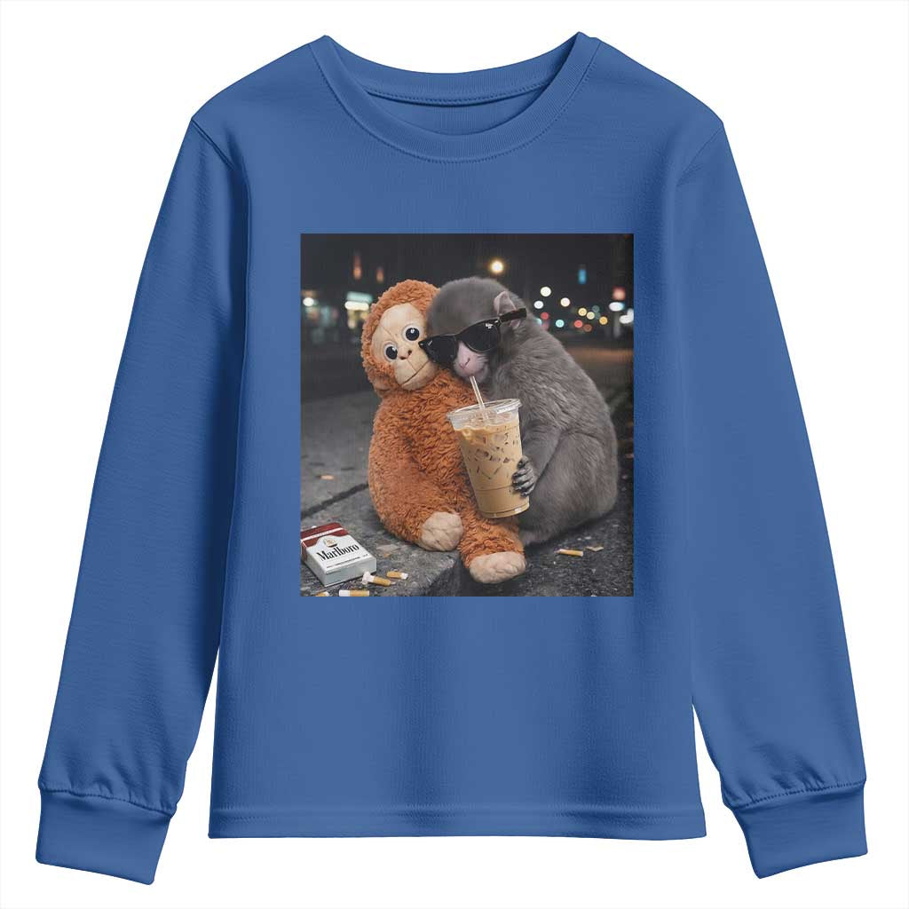 Punch Mokey Youth Sweatshirt Funny Drinking Diet Coke Sunglasses Street Meme
