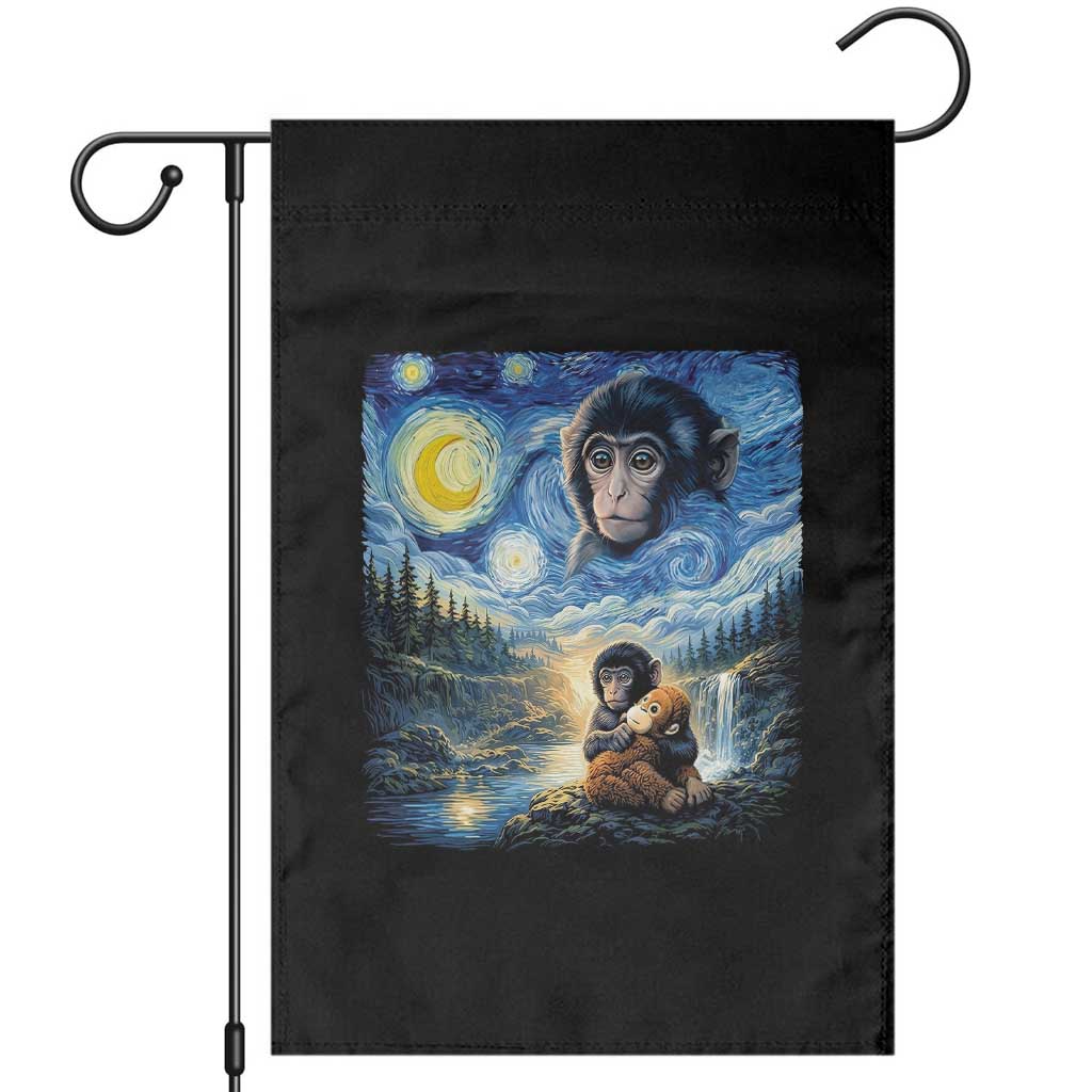 Punch Mokey Garden Flag Viral Baby Monkey Starry Night Van Gogh