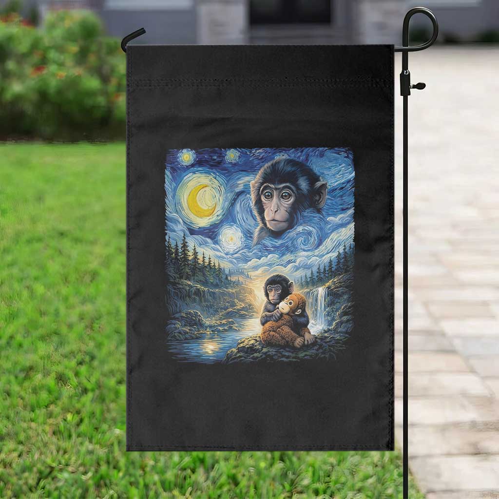 Punch Mokey Garden Flag Viral Baby Monkey Starry Night Van Gogh