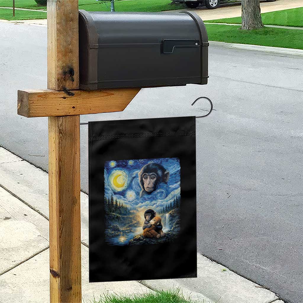 Punch Mokey Garden Flag Viral Baby Monkey Starry Night Van Gogh