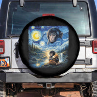 Punch Mokey Spare Tire Cover Viral Baby Monkey Starry Night Van Gogh