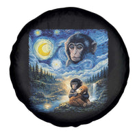 Punch Mokey Spare Tire Cover Viral Baby Monkey Starry Night Van Gogh