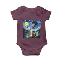 Punch Mokey Baby Onesie Viral Baby Monkey Starry Night Van Gogh