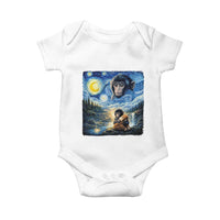 Punch Mokey Baby Onesie Viral Baby Monkey Starry Night Van Gogh