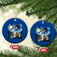 Punch Mokey Ceramic Ornament Viral Baby Monkey Starry Night Van Gogh