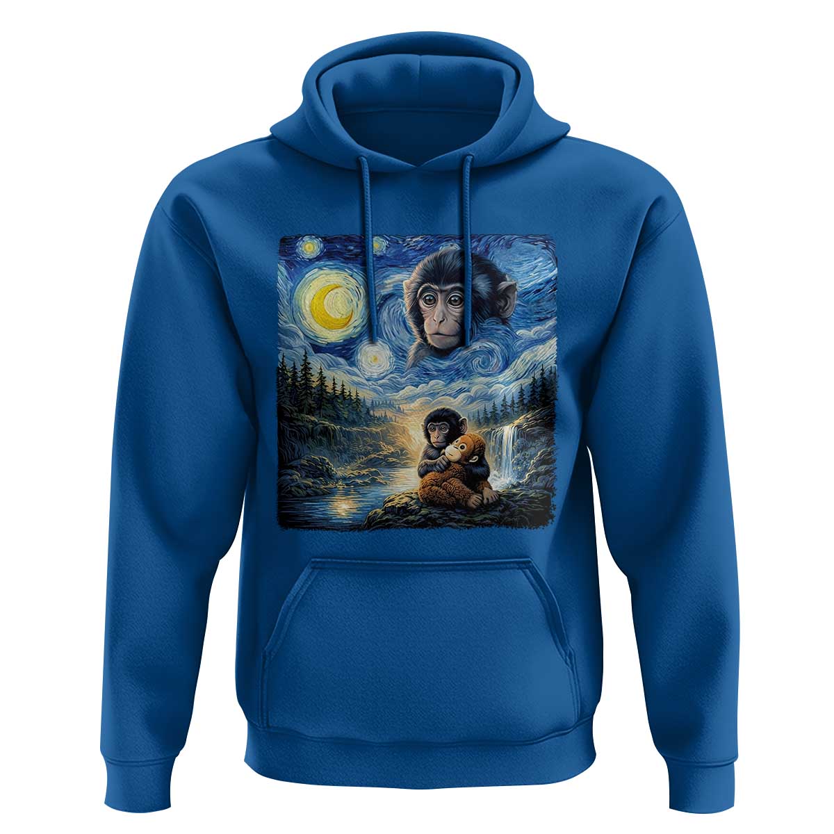 Punch Mokey Hoodie Viral Baby Monkey Starry Night Van Gogh