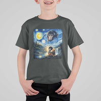 Punch Mokey T Shirt For Kid Viral Baby Monkey Starry Night Van Gogh