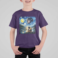 Punch Mokey T Shirt For Kid Viral Baby Monkey Starry Night Van Gogh