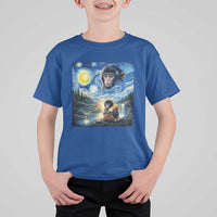 Punch Mokey T Shirt For Kid Viral Baby Monkey Starry Night Van Gogh