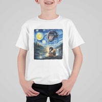 Punch Mokey T Shirt For Kid Viral Baby Monkey Starry Night Van Gogh